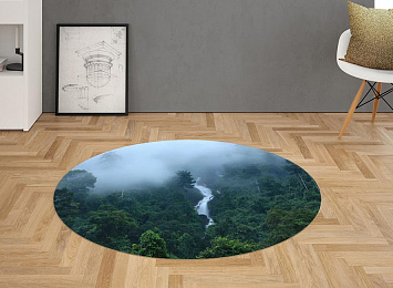 3D Ковер «Водопад в туманном лесу»