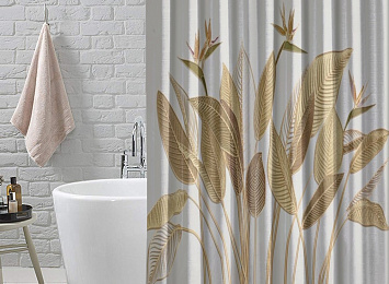 Шторы для ванной «Золотые листья»