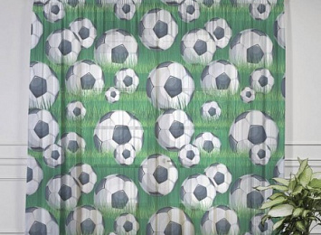 Фототюль с печатью изображения "Мячи на траве"