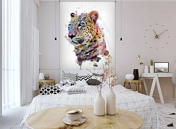 3D Фотообои «Красочный леопард»