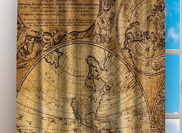 Фотошторы «Старая карта мира»