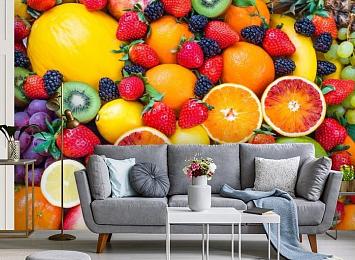 3D Фотообои «Цитрусы с ягодами»