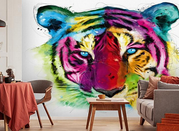 3D Фотообои «Красочный тигр»