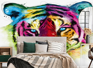 3D Фотообои «Красочный тигр»