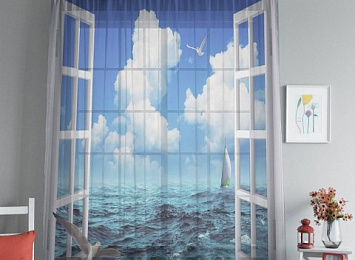 3D тюль "Распахнутое в море окно"