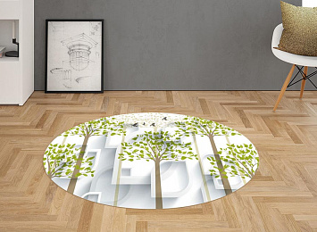 3D Ковер «Абстрактная композиция с деревьями»