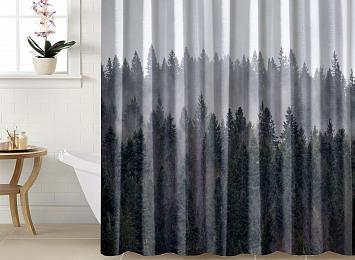 Шторы для ванной «Задумчивый лес»