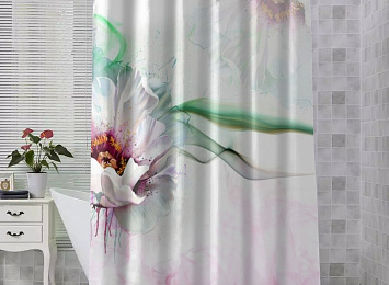 Шторы для ванной «Красочный цветок»
