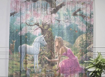 Тюль для штор "Принцесса в цветущем саду"