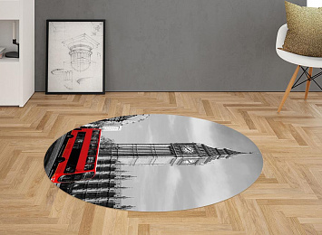3D Ковер «Красный автобус - Лондон»
