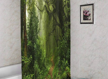 3D штора для ванны «Тропический лес»