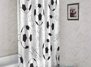 3D штора для ванны «Узор из футбольных мячей»