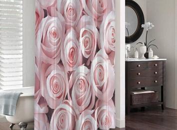 3D штора для ванны «Благоухающий букет нежных роз»
