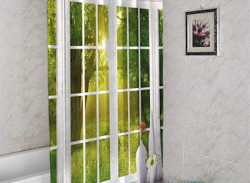 3D занавеска для ванной «Панорамное окно»