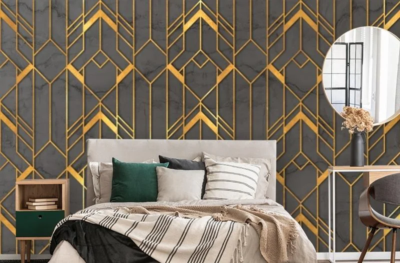 Картинка 3D Фотообои  «Золотые нити» | интернет-магазин ELEGANT HOME DECOR