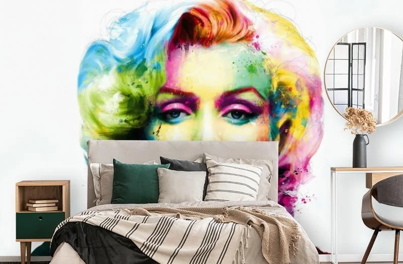 Картинка 3D Фотообои «Красочная монро» | интернет-магазин ELEGANT HOME DECOR