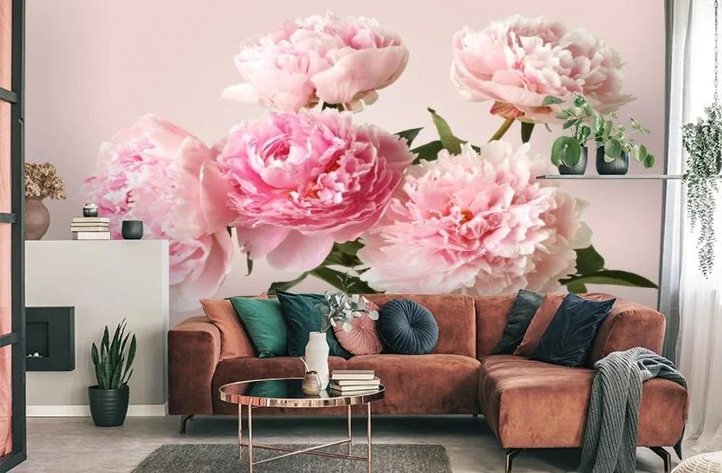 Картинка 3D Фотообои «Нежные пионы» | интернет-магазин ELEGANT HOME DECOR