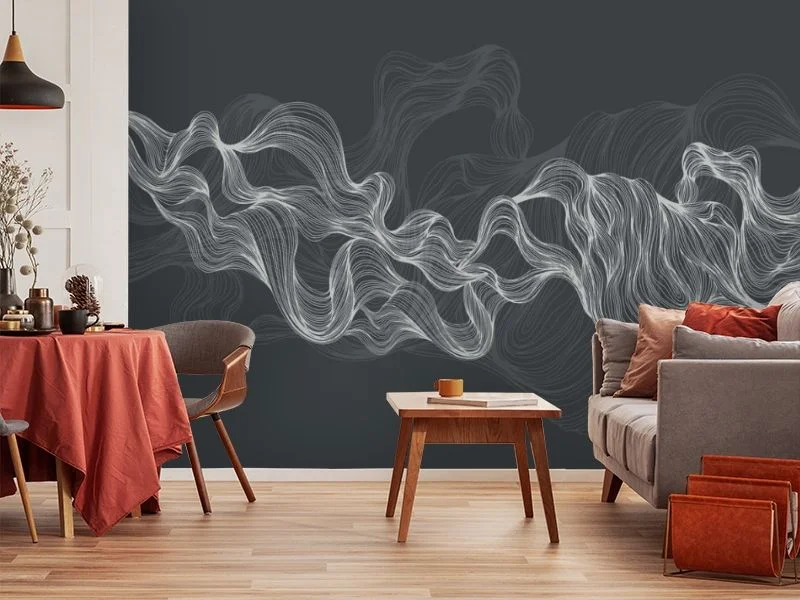 Картинка 3D Фотообои «Узорчатые линии в серых тонах» | интернет-магазин ELEGANT HOME DECOR