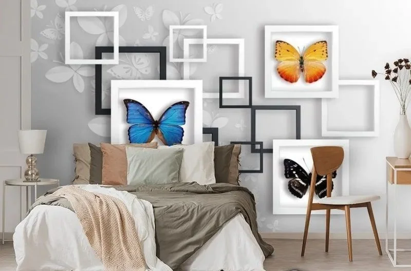 Картинка 3D Фотообои «Коллекция бабочек» | интернет-магазин ELEGANT HOME DECOR