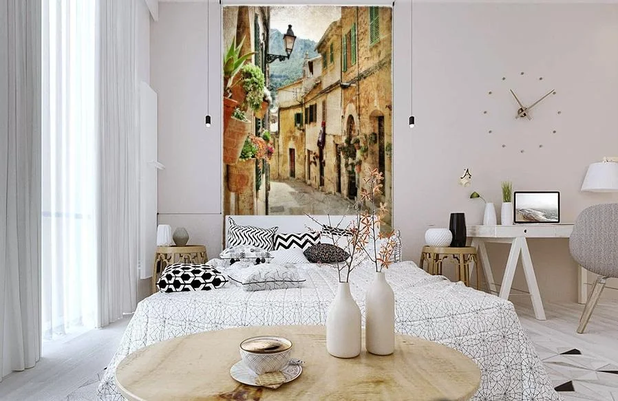 Картинка 3D Фотообои «Фреска итальянские улочки» | интернет-магазин ELEGANT HOME DECOR
