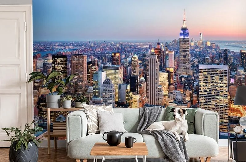 Картинка 3D Фотообои  «Нью-Йорк: небоскребы» | интернет-магазин ELEGANT HOME DECOR