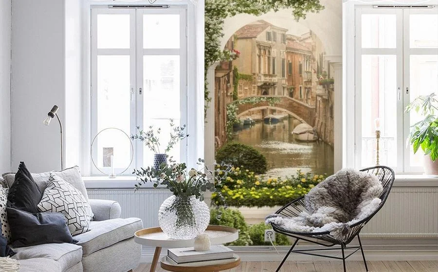 Картинка 3D Фотообои «Венецианский дворик 1» | интернет-магазин ELEGANT HOME DECOR