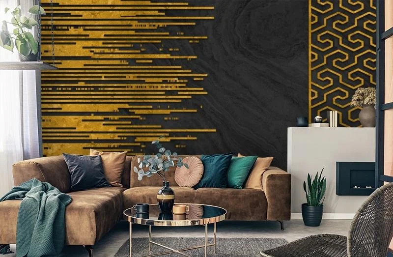 Картинка 3D Фотообои «Золотой эквалайзер» | интернет-магазин ELEGANT HOME DECOR