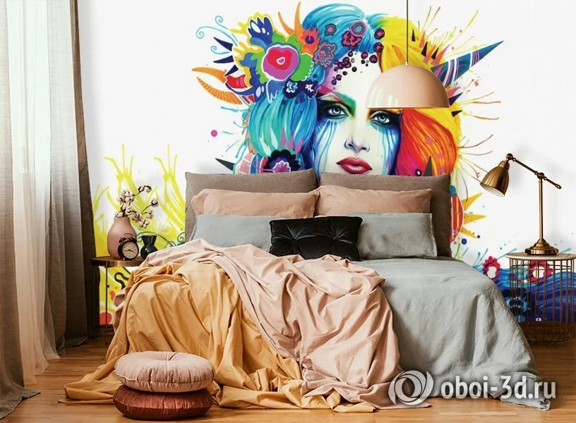 Картинка 3D Фотообои «Девушка весна» | интернет-магазин ELEGANT HOME DECOR