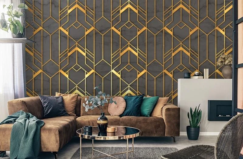 Картинка 3D Фотообои  «Золотые нити» | интернет-магазин ELEGANT HOME DECOR