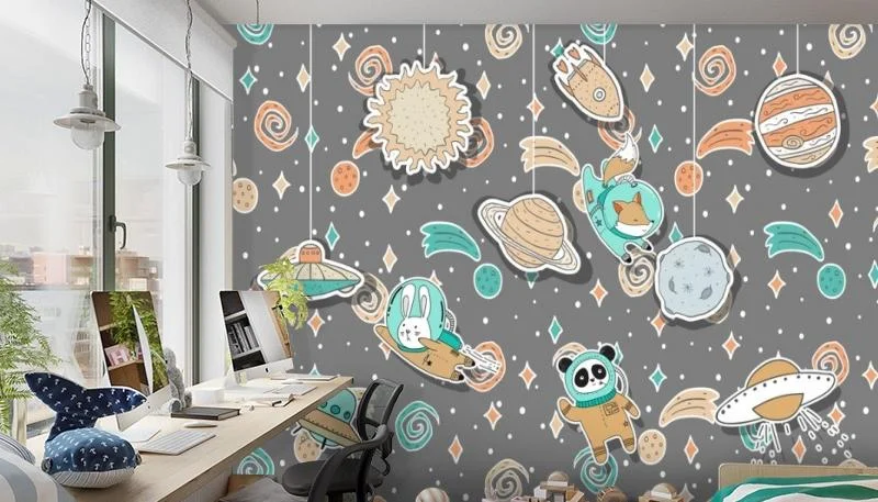 Картинка Фотообои «Детский космос» | интернет-магазин ELEGANT HOME DECOR