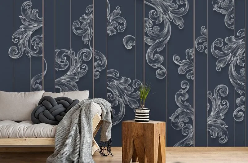 Картинка 3D Фотообои «Волны Посейдона оттенка маренго» | интернет-магазин ELEGANT HOME DECOR