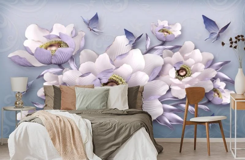 Картинка 3D Фотообои «Розовая жемчужина в лепестках» | интернет-магазин ELEGANT HOME DECOR