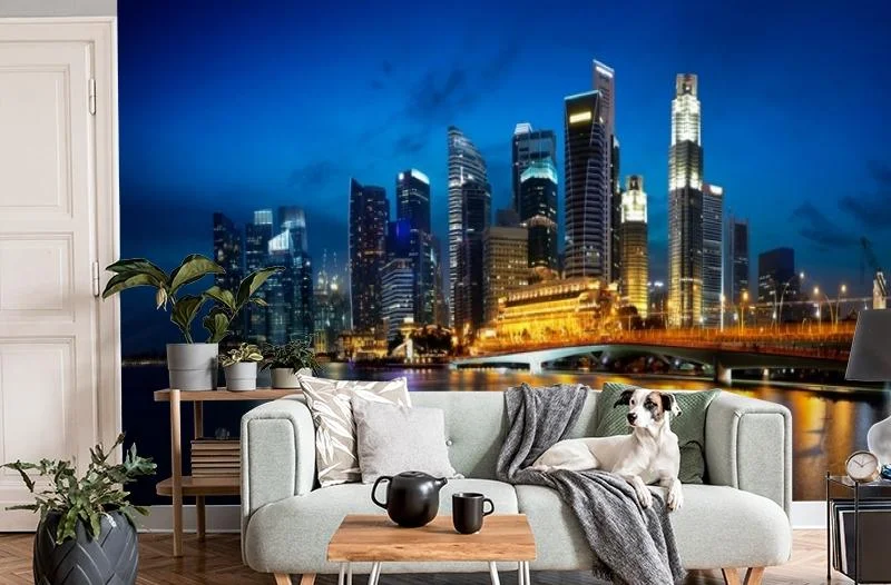 Картинка 3D Фотообои «Ночной мегаполис» | интернет-магазин ELEGANT HOME DECOR