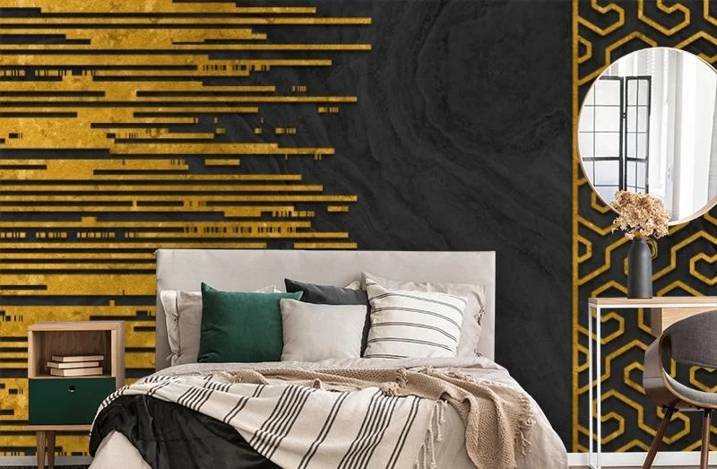 Картинка 3D Фотообои «Золотой эквалайзер» | интернет-магазин ELEGANT HOME DECOR