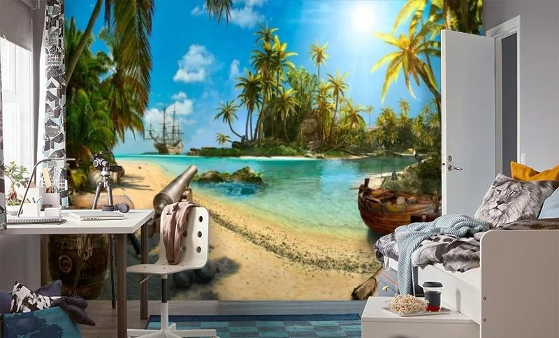 Картинка 3D Фотообои «Остров с сокровищами» | интернет-магазин ELEGANT HOME DECOR