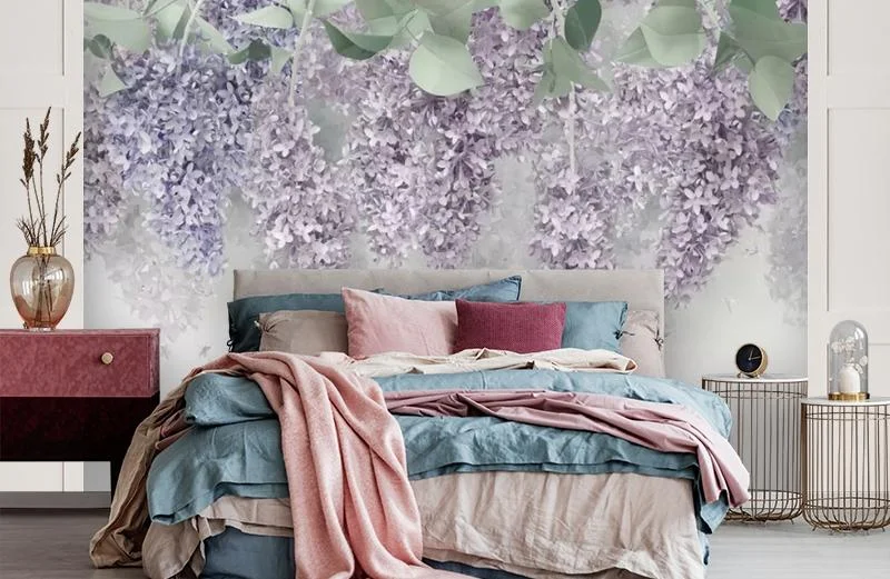Картинка 3D Фотообои "Сиреневый декор" | интернет-магазин ELEGANT HOME DECOR
