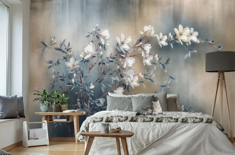 Картинка 3D Фотообои «Магнолия в винтажном стиле» | интернет-магазин ELEGANT HOME DECOR