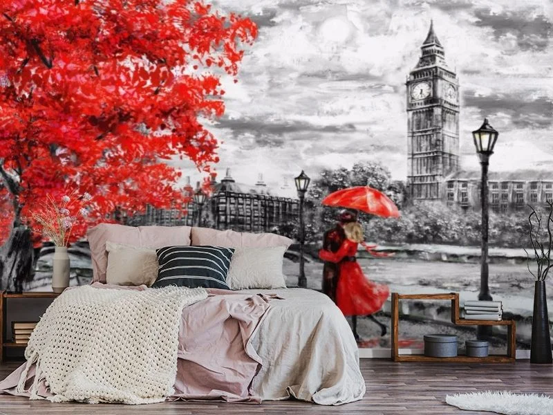 Картинка 3D Фотообои «Романтичный осенний Лондон» | интернет-магазин ELEGANT HOME DECOR