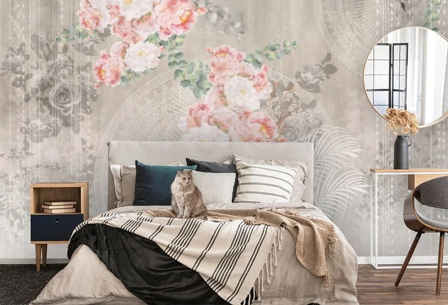 Картинка 3D Фотообои «Композиция с нежными цветами» | интернет-магазин ELEGANT HOME DECOR