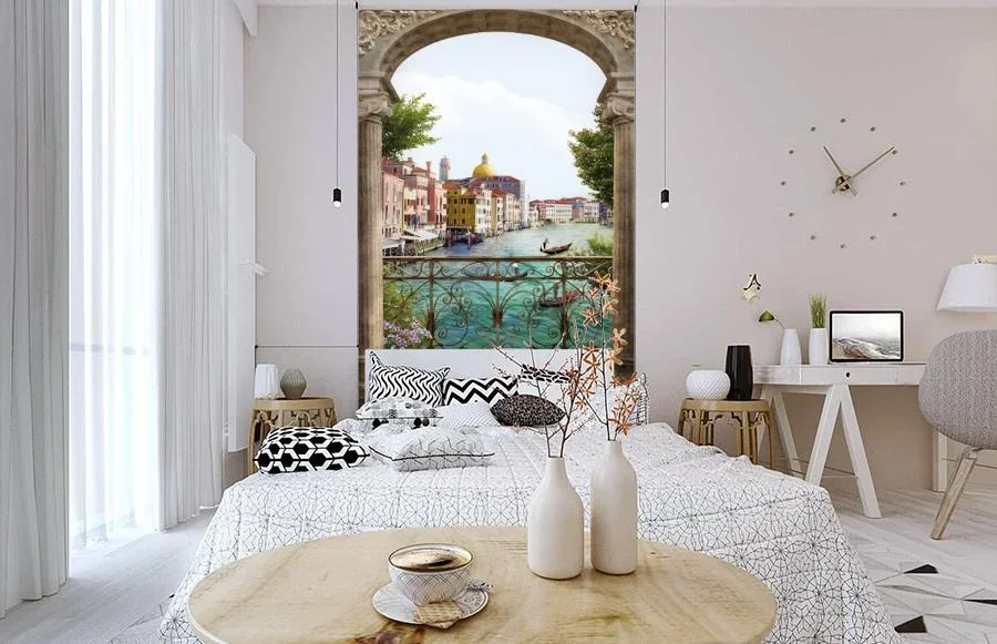 Картинка 3D Фотообои «Вид на Венецианский канал» | интернет-магазин ELEGANT HOME DECOR
