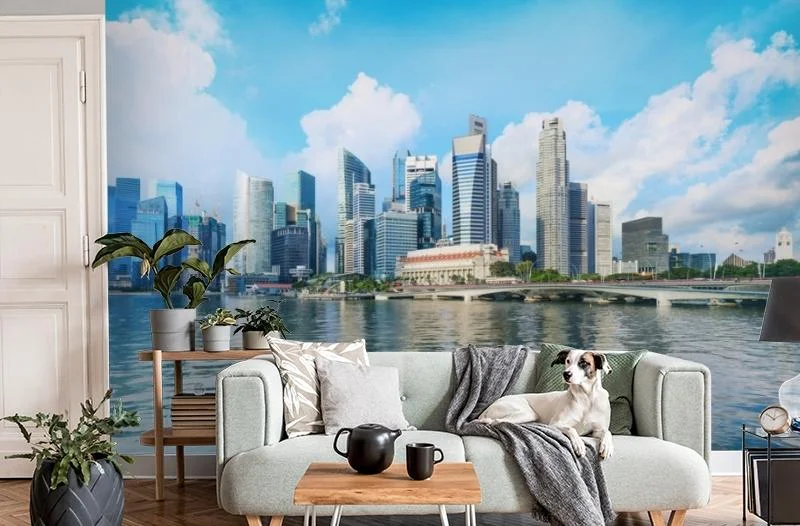 Картинка 3D Фотообои «Город на горизонте» | интернет-магазин ELEGANT HOME DECOR
