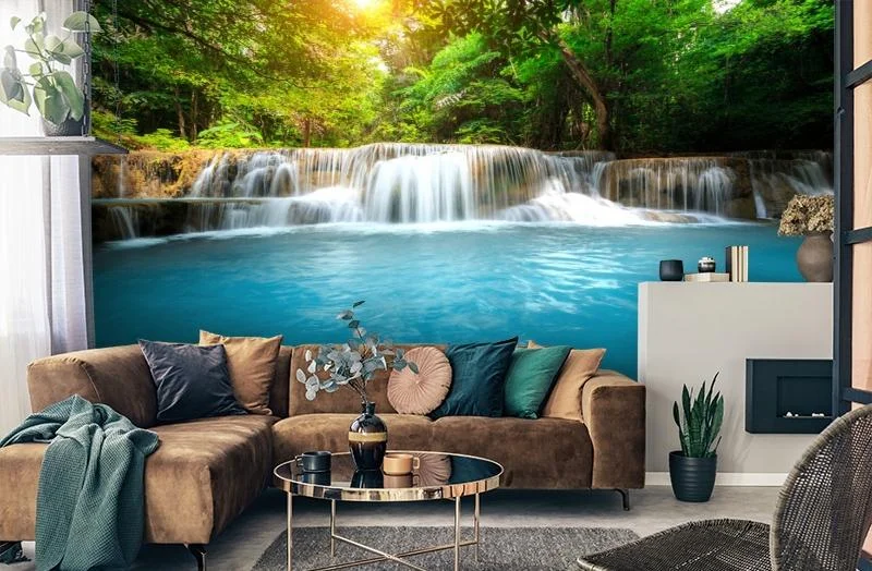 Картинка 3D Фотообои  «Водопад с голубой водой» | интернет-магазин ELEGANT HOME DECOR