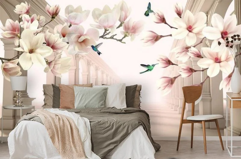 Картинка 3D Фотообои «Аркада с магнолиями» | интернет-магазин ELEGANT HOME DECOR