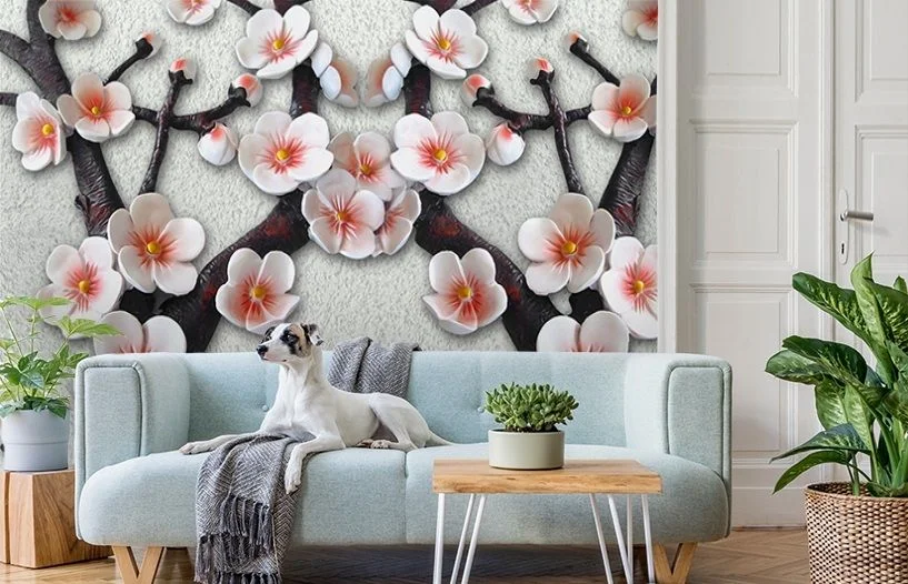 Картинка 3D Фотообои «Ветви сакуры» | интернет-магазин ELEGANT HOME DECOR