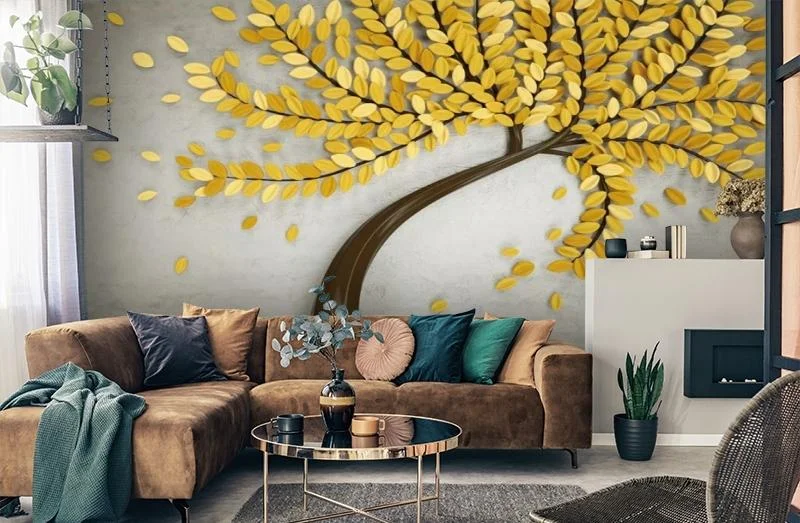 Картинка 3D Фотообои «Осеннее дерево» | интернет-магазин ELEGANT HOME DECOR