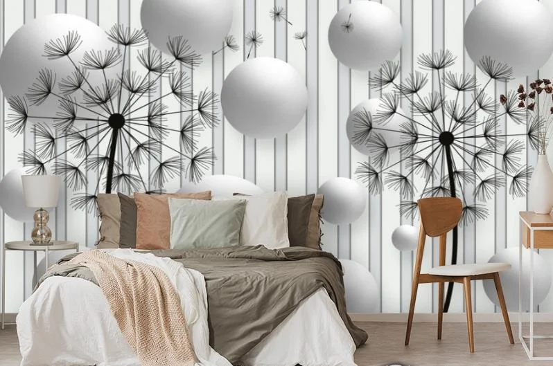 Картинка 3D Фотообои «Абстракция с одуванчиками» | интернет-магазин ELEGANT HOME DECOR