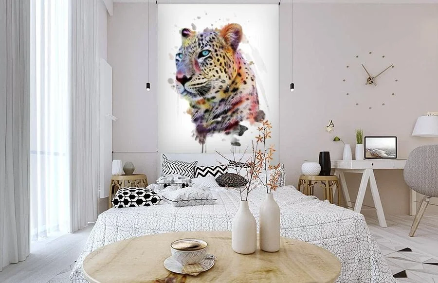 Картинка 3D Фотообои «Красочный леопард» | интернет-магазин ELEGANT HOME DECOR