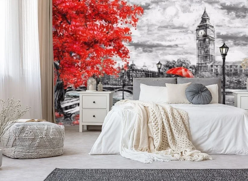 Картинка 3D Фотообои «Романтичный осенний Лондон» | интернет-магазин ELEGANT HOME DECOR
