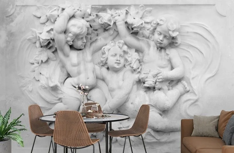 Картинка 3D Фотообои «Три ангелочка» | интернет-магазин ELEGANT HOME DECOR