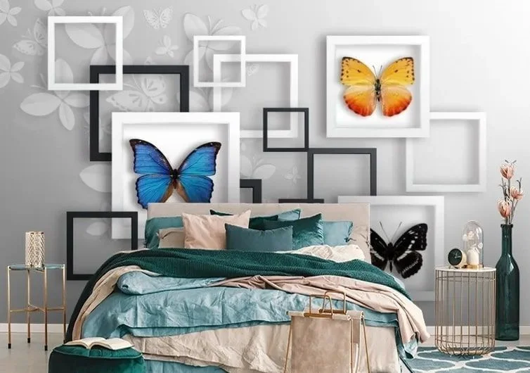Картинка 3D Фотообои «Коллекция бабочек» | интернет-магазин ELEGANT HOME DECOR